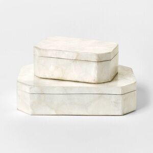 2pc Capiz Decorative Box Threshold designed with Studio McGee